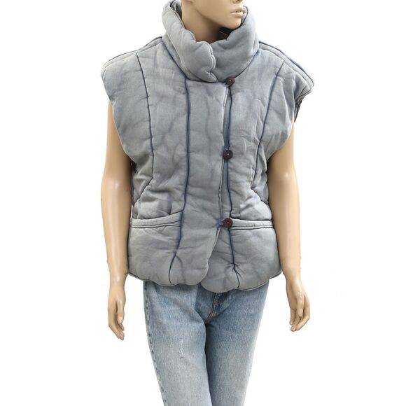 Free People Roll With Us Puffer Vest Jacket Top Quilted Oversized XS NWT 284123 - Picture 2 of 6